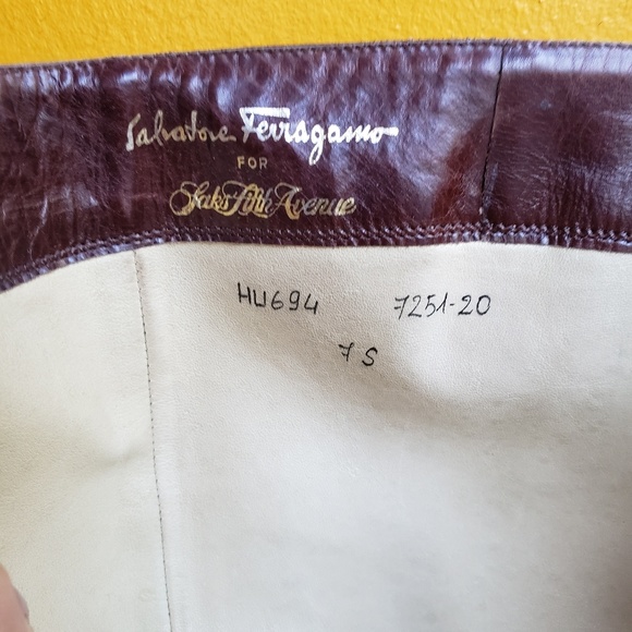 Ferragamo Knee High Oxford Wingtip Boots - Picture 6 of 6